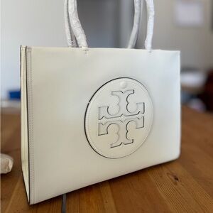 NWT TORY BURCH ELLA BIO SMALL TOTE WARM WHITE 145612